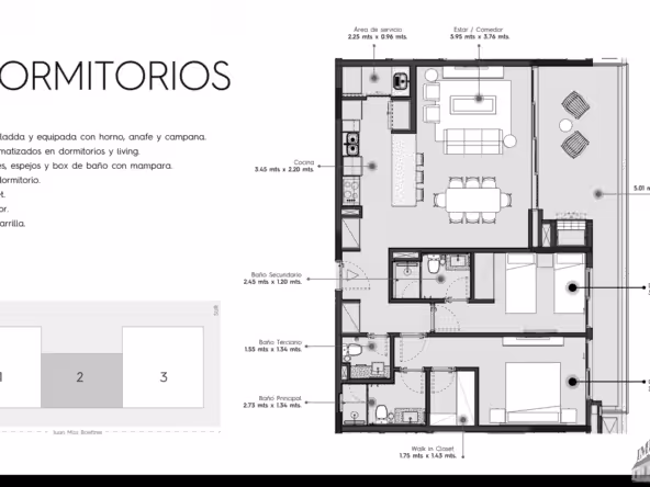 115m 2 dormitorios