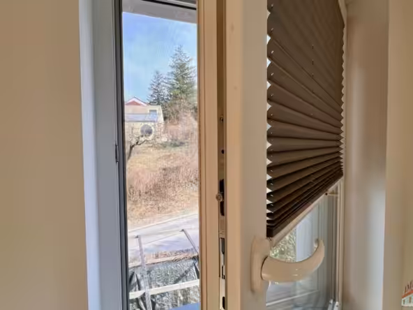 Fenster mit Fliegenschutz und Plissees