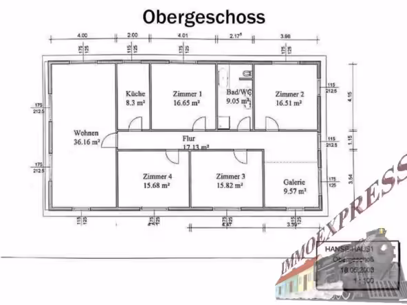 Plan Obergeschoß