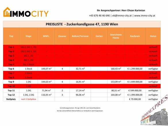 Preisliste 2026 Sep